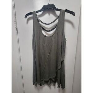 Olive Green Tank Top Sleeveless Layered Casual Cute Tank‎ Top